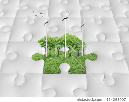Business ecological concept, 3D rendering 114263007
