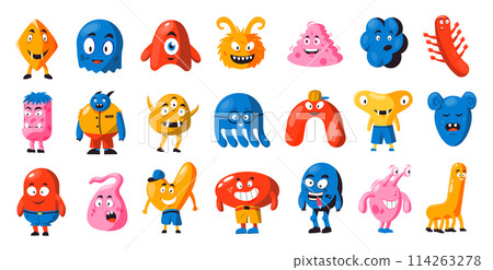 Funny monster shapes collection for kids toys 114263278