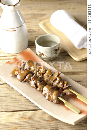 Yakitori, liver and sake Yakitori, liver and sake 114263318