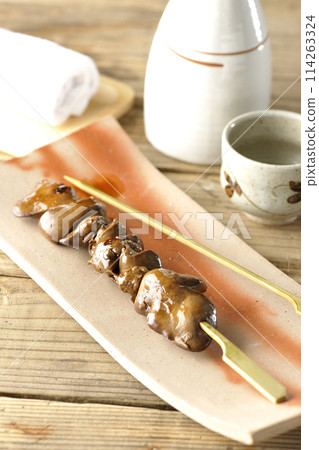Yakitori, liver and sake Yakitori, liver and sake 114263324