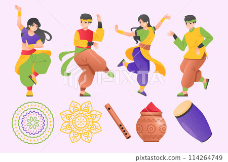 Holi elements in gradient style Holi elements in gradient style 114264749