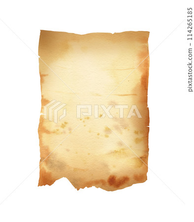 watercolor old brown paper sheets, vintage antique textured beige paper, illustration parchments with ripped edges and spots, vertical banner isolated white background watercolor old brown paper sheets, vintage antique textured beige paper, illustration parchments with ripped edges and spots, vertical banner isolated white background 114265185