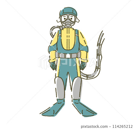 Male diver Illustration material Diver illustration 114265212