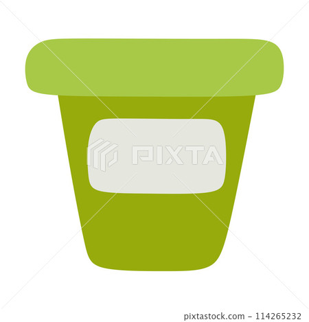 Flowerpot sticker on white isolated backdrop. House plant pot for gift card, home plants store logo, bath tile, web landing page. Phone case or cloth print. Flat or Cartoon vector illustration. Flowerpot sticker on white isolated backdrop. House plant pot for gift card, home plants store logo, bath tile, web landing page. Phone case or cloth print. Flat or Cartoon vector illustration. 114265232