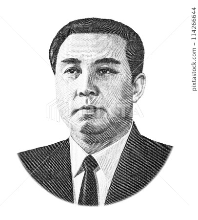 Kim Il Sung (1912-1994). Portrait from North Korea banknotes 114266644