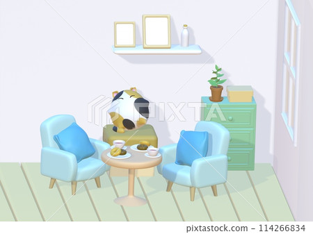 3D illustration of the living room 3D illustration of the living room 114266834