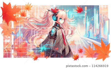 Autumn Vocaloid-style illustrations Autumn Vocaloid-style illustrations 114266919