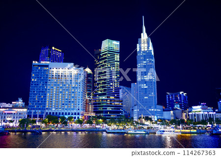 越南胡志明市西貢河夜景 114267363