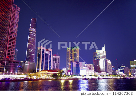 越南胡志明市西貢河夜景 114267368