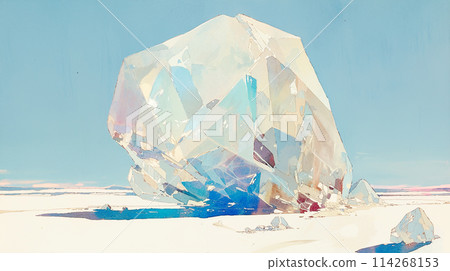 一顆巨大的未加工鑽石的圖像水彩插圖 一顆巨大的未加工鑽石的圖像水彩插圖 114268153