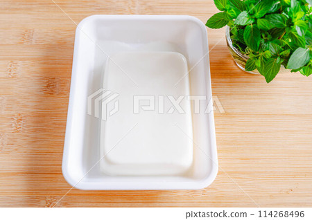 Homemade almond pudding 114268496