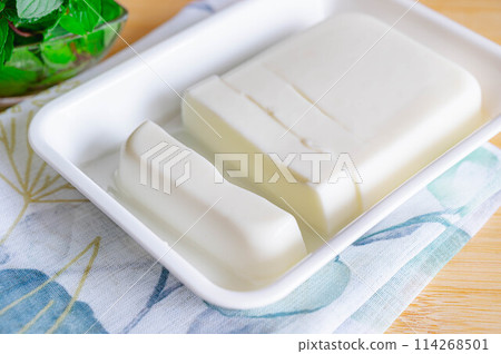 Homemade almond pudding 114268501