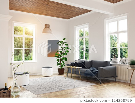 modern scandinavian living room design. modern scandinavian living room design. 114268799