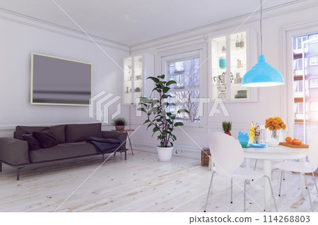 modern scandinavian living room design. modern scandinavian living room design. 114268803