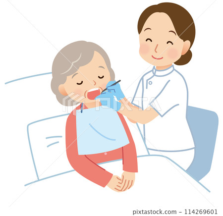 臥床老人接受牙科檢查 - 到府醫療 114269601