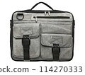 Laptop bag of grey fabric on a white background 114270333