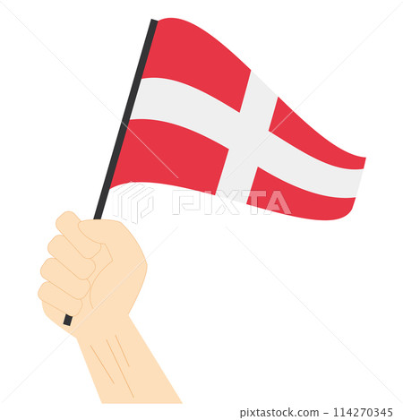 Hand holding and rising the maritime flag to represent the number Four Vector Illustration Hand holding and rising the maritime flag to represent the number Four Vector Illustration 114270345