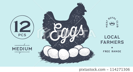 Chicken, hen with nest, eggs. Label, tag, chicken nest, eggs sketch ink pencil style drawing, engrave old school style. Sketch artwork silhouette chicken with nest, eggs. Vector Illustration Chicken, hen with nest, eggs. Label, tag, chicken nest, eggs sketch ink pencil style drawing, engrave old school style. Sketch artwork silhouette chicken with nest, eggs. Vector Illustration 114271306