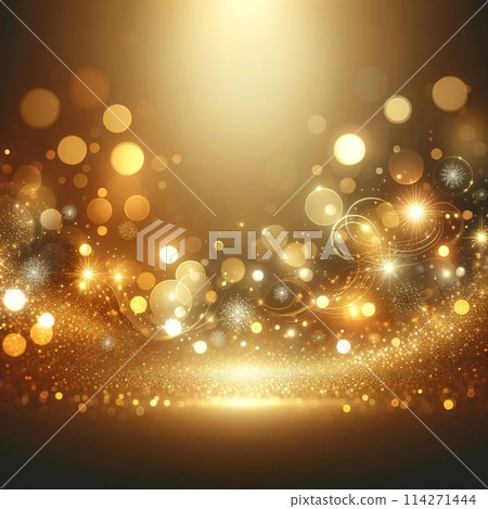 Background material No.8_Shining ball of light_luxuriousGoldenBackground [AI generated image] 114271444