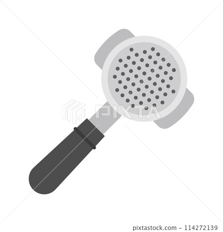 Coffee portafilter icon. Accessory for automatic coffee machine. Coffee equipment. 114272139