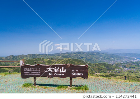 (Shizuoka Prefecture) Fresh greenery of Mt. Omuroyama and a view of Mt. Fuji from the summit 114272441