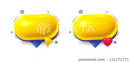 Chat speech bubble set. Yellow chat comment 3d icon. Talk message box. Modern realistic 3d design. Support speech bubble, chat message box. Social media dialog banners. Vector Chat speech bubble set. Yellow chat comment 3d icon. Talk message box. Modern realistic 3d design. Support speech bubble, chat message box. Social media dialog banners. Vector 114272771