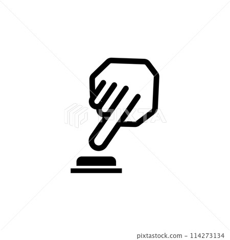 Finger Pressing Button, Push Button Flat Vector Icon Finger Pressing Button, Push Button Flat Vector Icon 114273134