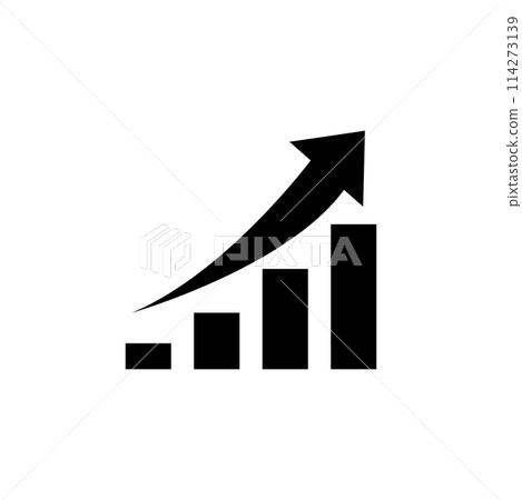 Increase Profit Graph, Growing Arrow Flat Vector Icon 114273139