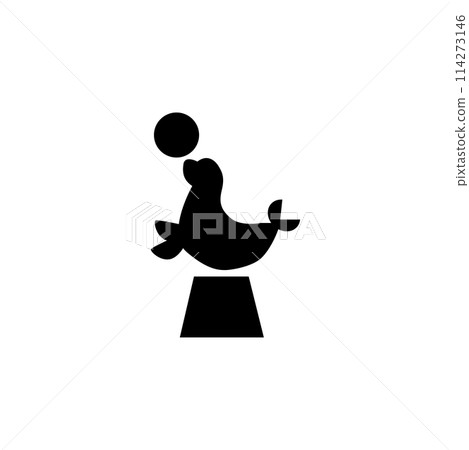 Circus Performance Fur Seal Flat Vector Icon Circus Performance Fur Seal Flat Vector Icon 114273146