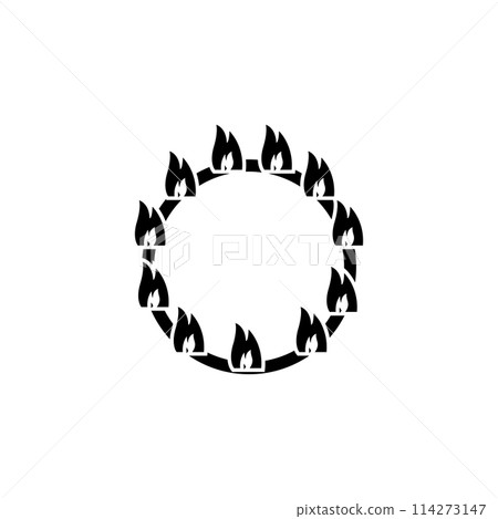 Circus Fire Ring, Flaming Hoop Flat Vector Icon Circus Fire Ring, Flaming Hoop Flat Vector Icon 114273147