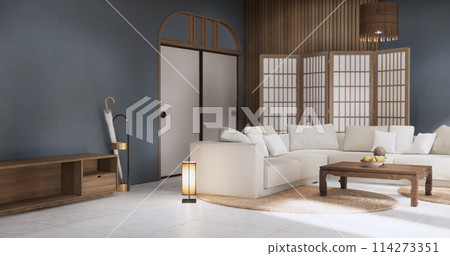grey Living room modern minimal style with sofa armchair on tiles granite floor. grey Living room modern minimal style with sofa armchair on tiles granite floor. 114273351