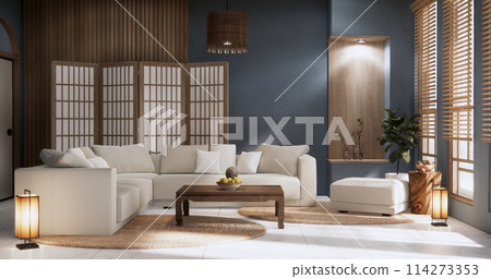grey Living room modern minimal style with sofa armchair on tiles granite floor. grey Living room modern minimal style with sofa armchair on tiles granite floor. 114273353
