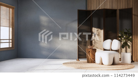 grey Living room modern minimal style with sofa armchair on tiles granite floor. 114273449