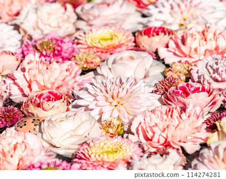 Colorful and fun flower water basin to brighten up the New Year 114274281