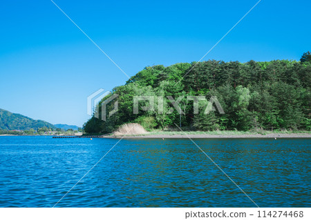 Mount Fuji seen from Lake Kawaguchi 114274468
