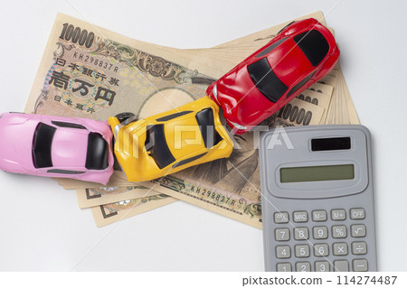 A miniature car whose body was deformed in a rear-end collision A miniature car whose body was deformed in a rear-end collision 114274487