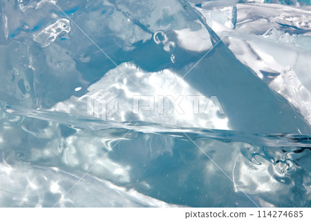 Pieces of crystal clear lake ice 114274685