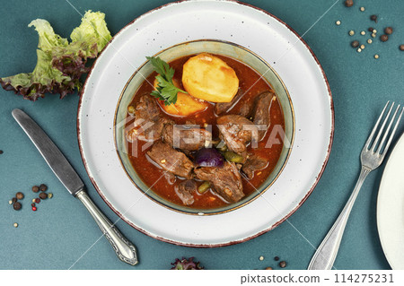 Venison goulash stew. 114275231