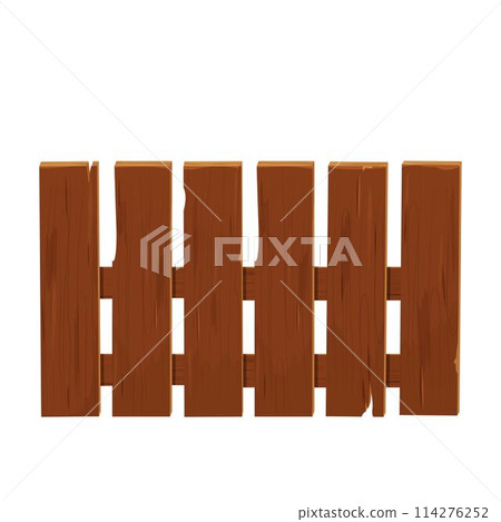 Wood cartoon fence textured, detailed isolated on white background. Rustic construction from planks, rural old barrier. Wood cartoon fence textured, detailed isolated on white background. Rustic construction from planks, rural old barrier. 114276252