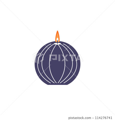 Blue spherical candle vector illustration 114276741