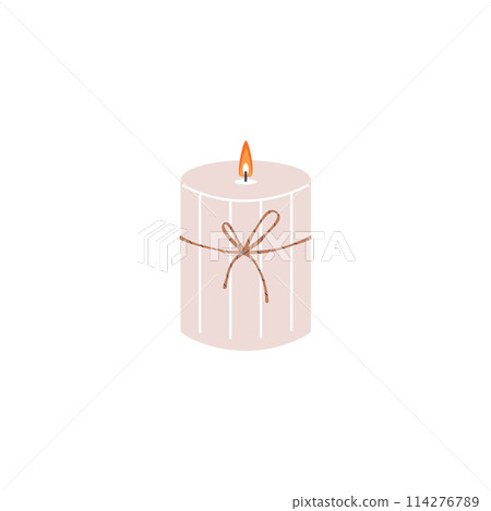 Scented candle with bow vector illustration 114276789