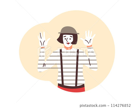 Mime artist performance vector illustration 114276852