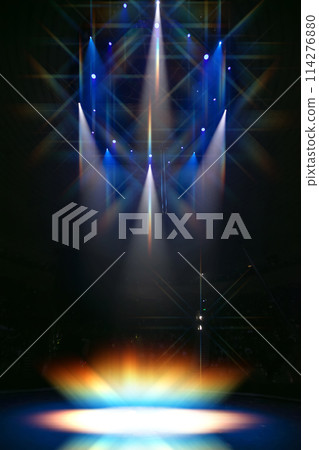 Vertical background of multi-colored stage lighting. Vertical background of multi-colored stage lighting. 114276880