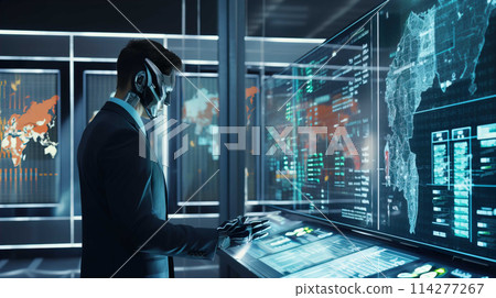 Artificial intelligence robot and binary... - Stock Illustration ...