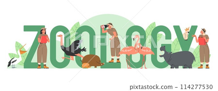 Zoology panorama vector educational banner 114277530