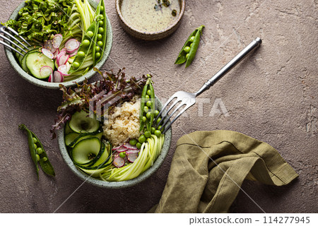 Vegan healthy green buddha bowl Vegan healthy green buddha bowl 114277945