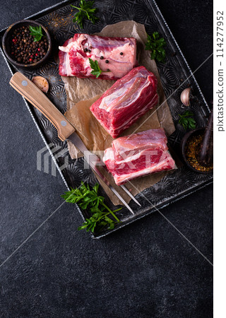 Raw uncooked fresh meat ribs Raw uncooked fresh meat ribs 114277952