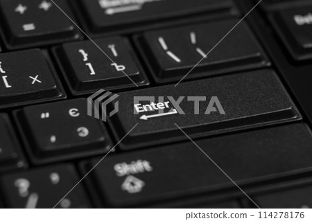 Black computer keyboard close up Black computer keyboard close up 114278176