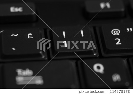 Black computer keyboard close up Black computer keyboard close up 114278178