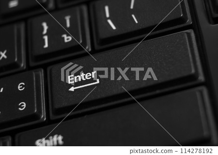 Black computer keyboard close up Black computer keyboard close up 114278192